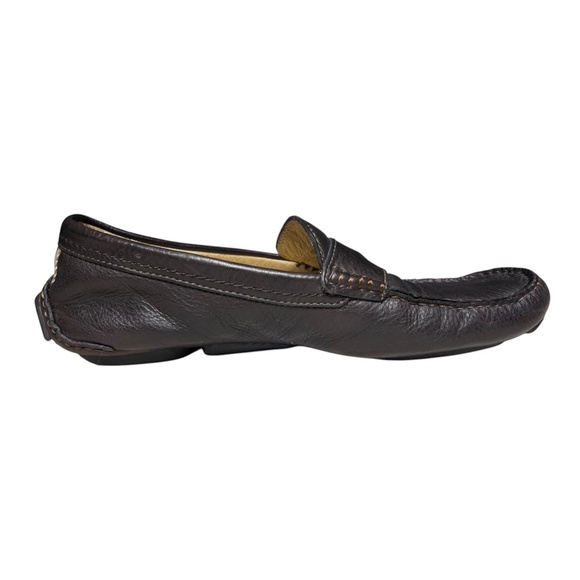 Coach Signature Leather Mens Neal Pebbled Driver Shoes Loafers Brown Size 8 M - Picture 4 of 13